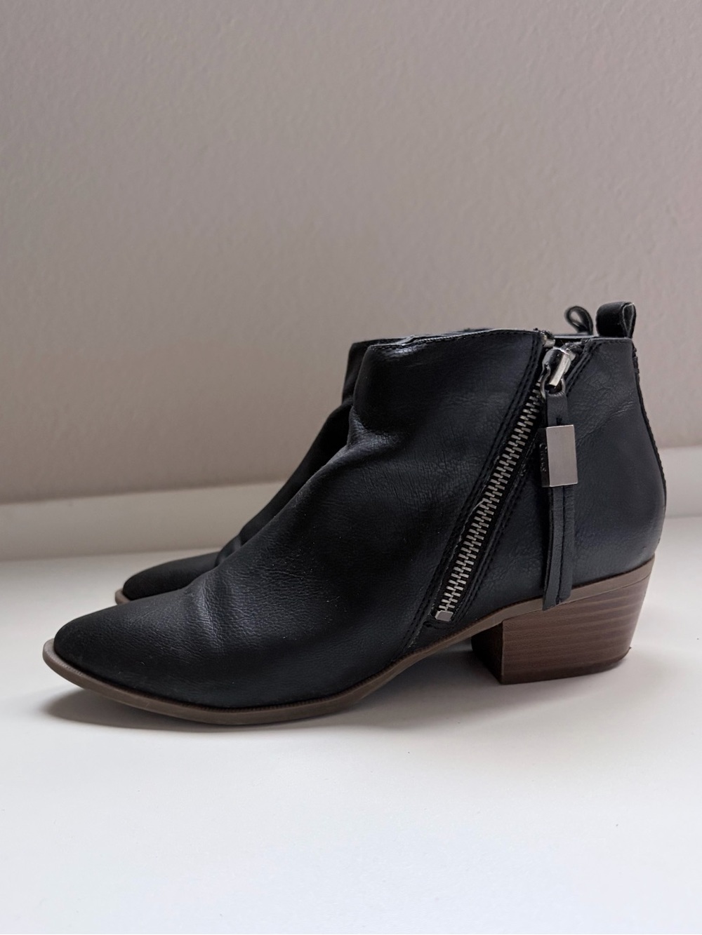Women's Black Ankle Boots with Side Zip